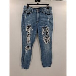 Judy Blue Womens Distressed Boyfriend Fit‎ Jeans 9/29